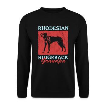 Rhodesian Ridgeback Grand-père | Cadeau chien - Sweat-shirt Unisexe - noir - Devant - Alina (178cm) & Michal (187cm)