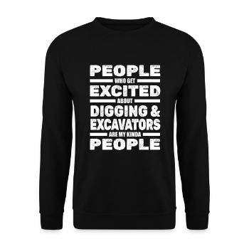Excavatrices Conducteurs d’excavatrices Opérateurs de pelles - Sweat-shirt Unisexe - noir - Devant - Alina (178cm) & Michal (187cm)