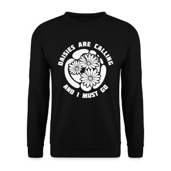 Hobbygärtner Garten Gärtner Gänseblume - Unisex Pullover - Schwarz - Vorne - Alina (178cm) & Michal (187cm)