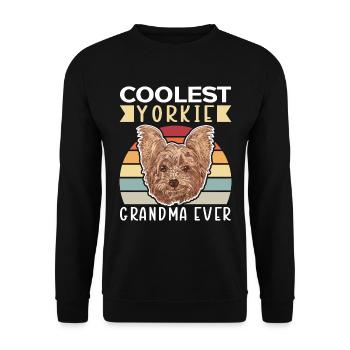Yorkie Grandma Yorkshire Terrier Cadeau chien - Sweat-shirt Unisexe - noir - Devant - Alina (178cm) & Michal (187cm)