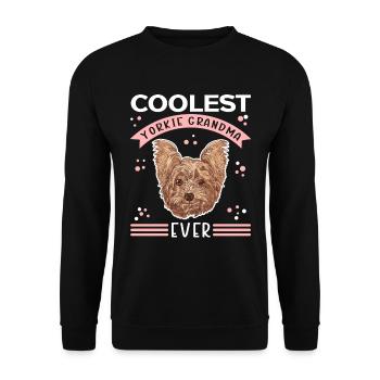 Yorkie Grandma Dogs Yorkshire Terrier Cadeau - Sweat-shirt Unisexe - noir - Devant - Alina (178cm) & Michal (187cm)