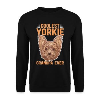 Yorkie Grand-père | Yorkshire Terrier Dog Cadeau - Sweat-shirt Unisexe - noir - Devant - Alina (178cm) & Michal (187cm)
