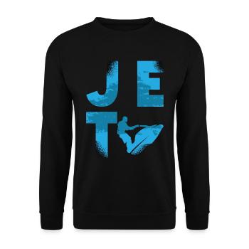 Jetski Wassersport Sommer Urlaub Coole Geschenk - Unisex Pullover - Schwarz - Vorne - Alina (178cm) & Michal (187cm)