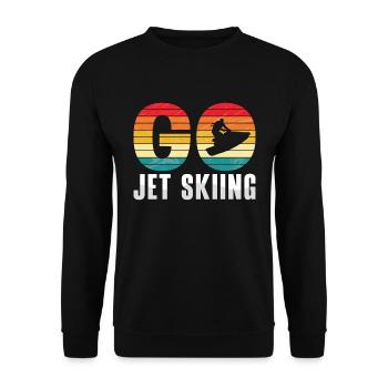 Jetski Sommer Wassersport Urlaub Coole Geschenk - Unisex Pullover - Schwarz - Vorne - Alina (178cm) & Michal (187cm)