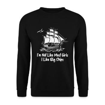 Seglen Segelboot Segler - Unisex Pullover - Schwarz - Vorne - Alina (178cm) & Michal (187cm)