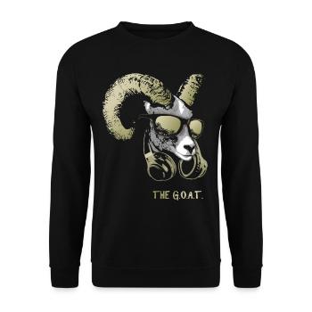 The Goat Bling Cool and Funny Music Animal with - Unisex Sweatshirt - black - Front - Alina (178cm) & Michal (187cm)