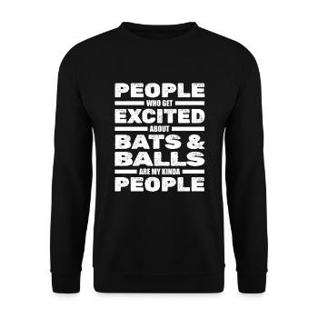 Cricket Cricketschläger Cricketspieler - Unisex Pullover - Schwarz - Vorne - Alina (178cm) & Michal (187cm)