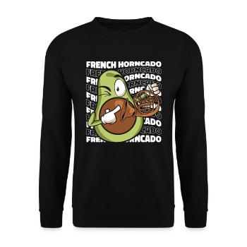 French Horn Hornist - Unisex Pullover - Schwarz - Vorne - Alina (178cm) & Michal (187cm)