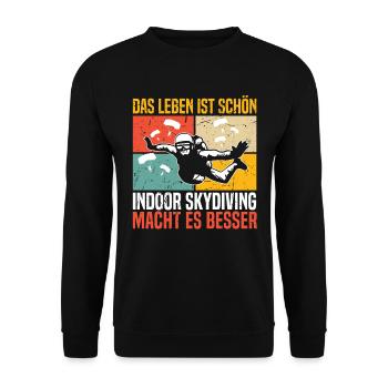 Indoor Skydiving - Unisex Sweatshirt - black - Front - Alina (178cm) & Michal (187cm)