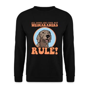 Weimaraner Hunde Hundebesitzer Geschenk - Unisex Pullover - Schwarz - Vorne - Alina (178cm) & Michal (187cm)