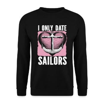 Seglen Segelboot Segler - Unisex Pullover - Schwarz - Vorne - Alina (178cm) & Michal (187cm)