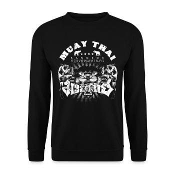 Muay Thai Boxing - Unisex Pullover - Schwarz - Vorne - Alina (178cm) & Michal (187cm)
