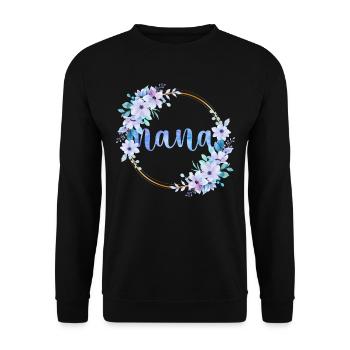 Nana Flowers Cute Gardening Grandma - Unisex Sweatshirt - black - Front - Alina (178cm) & Michal (187cm)