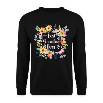 Best Grandma Ever Flowers Cute Gardener - Unisex Sweatshirt - black - Front - Alina (178cm) & Michal (187cm)