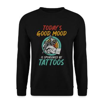 Tattoo Artist Mood Tattoos Funny - Unisex Sweatshirt - black - Front - Alina (178cm) & Michal (187cm)