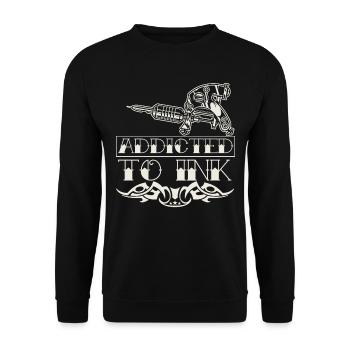 Tattoo Addict Tattoo Artist Citation Tattoo Artist - Sweat-shirt Unisexe - noir - Devant - Alina (178cm) & Michal (187cm)