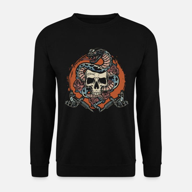 Skull Snake Tattoo Lover Tattoo - Unisex Sweatshirt - black