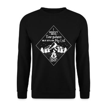 Outdoor-Abenteuer Wandern Camping Berge Reisende - Unisex Pullover - Schwarz - Vorne - Alina (178cm) & Michal (187cm)