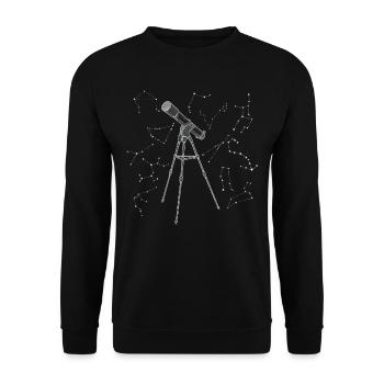 Telescope Stars Space Lovers Astronomer - Unisex Sweatshirt - black - Front - Alina (178cm) & Michal (187cm)