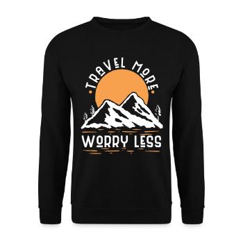 Road Trip Travel Adventure Outdoor Travelers - Unisex Sweatshirt - black - Front - Alina (178cm) & Michal (187cm)
