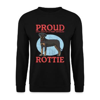 Rottweiler Dad Rottie Hunde Hundehalter Geschenk - Unisex Pullover - Schwarz - Vorne - Alina (178cm) & Michal (187cm)