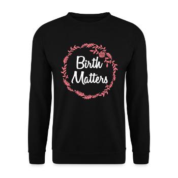 Hebamme Geburtshelfer - Unisex Pullover - Schwarz - Vorne - Alina (178cm) & Michal (187cm)