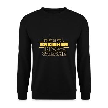Bester Erzieher in der Galaxie kindergarten - Unisex Pullover - Schwarz - Vorne - Alina (178cm) & Michal (187cm)