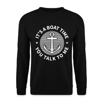 Seglen Segelboot Segler - Unisex Pullover - Schwarz - Vorne - Alina (178cm) & Michal (187cm)