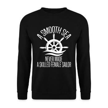 Seglen Segelboot Segler - Unisex Pullover - Schwarz - Vorne - Alina (178cm) & Michal (187cm)
