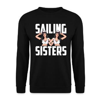 Seglen Segelboot Segler - Unisex Pullover - Schwarz - Vorne - Alina (178cm) & Michal (187cm)