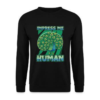 Peacock Bird - Unisex Sweatshirt - black - Front - Alina (178cm) & Michal (187cm)