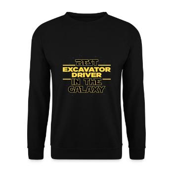 Best Excavator driver in the galaxy - Unisex Pullover - Schwarz - Vorne - Alina (178cm) & Michal (187cm)