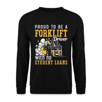Forklift Driver Forklift Warehouse Forklift Gift - Unisex Sweatshirt - black - Front - Alina (178cm) & Michal (187cm)