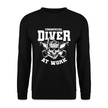 Scuba Tauchen Taucher Tauchsport - Unisex Pullover - Schwarz - Vorne - Alina (178cm) & Michal (187cm)