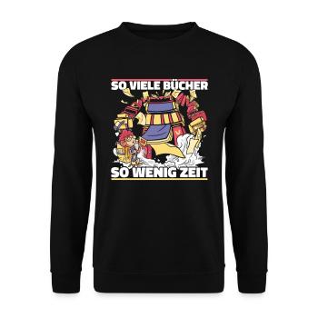 Bookworm Bookworm Book Reading - Unisex Sweatshirt - black - Front - Alina (178cm) & Michal (187cm)
