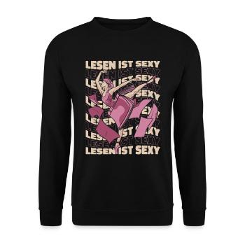 Bookworm Bookworm Book Reading - Unisex Sweatshirt - black - Front - Alina (178cm) & Michal (187cm)