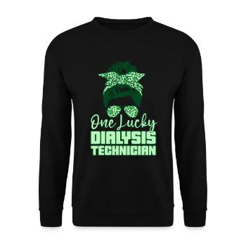 Dialysis Technician Nephrology Dialysis Gift - Unisex Sweatshirt - black - Front - Alina (178cm) & Michal (187cm)