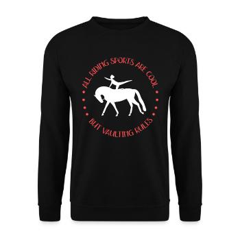 | de sports équestres de saut d’obstacles Cadeau Vaulter - Sweat-shirt Unisexe - noir - Devant - Alina (178cm) & Michal (187cm)