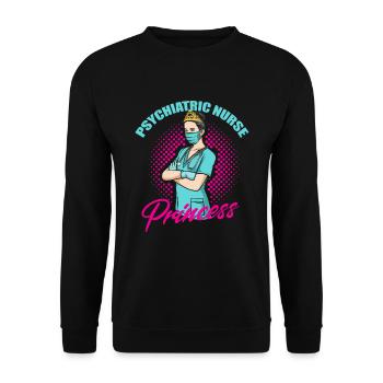 Krankenschwester - Unisex Pullover - Schwarz - Vorne - Alina (178cm) & Michal (187cm)