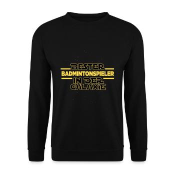Bester Badmintonspieler in der Galaxie - Unisex Pullover - Schwarz - Vorne - Alina (178cm) & Michal (187cm)