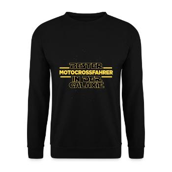 Bester Motocrossfahrer in der Galaxie - Unisex Pullover - Schwarz - Vorne - Alina (178cm) & Michal (187cm)