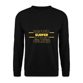 Bester Surfer in der Galaxie - Unisex Pullover - Schwarz - Vorne - Alina (178cm) & Michal (187cm)
