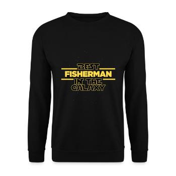 Best fisherman in the galaxy Fishing - Unisex Sweatshirt - black - Front - Alina (178cm) & Michal (187cm)