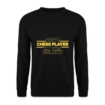 Best Chess Player in the galaxy Chess board - Unisex Pullover - Schwarz - Vorne - Alina (178cm) & Michal (187cm)