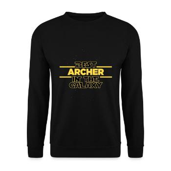 Best archer in the galaxy archery - Unisex Sweatshirt - black - Front - Alina (178cm) & Michal (187cm)