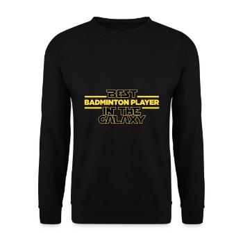 Meilleur joueur de badminton de la galaxie Shuttlecock - Sweat-shirt Unisexe - noir - Devant - Alina (178cm) & Michal (187cm)