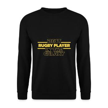 Best rugby player in the galaxy American football - Unisex Pullover - Schwarz - Vorne - Alina (178cm) & Michal (187cm)