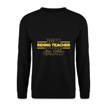 Best Riding teacher in the galaxy Riding instructo - Unisex Pullover - Schwarz - Vorne - Alina (178cm) & Michal (187cm)