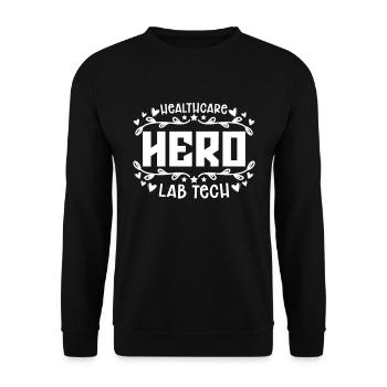 Lab Technician Lab Hero Science Gift - Unisex Sweatshirt - black - Front - Alina (178cm) & Michal (187cm)
