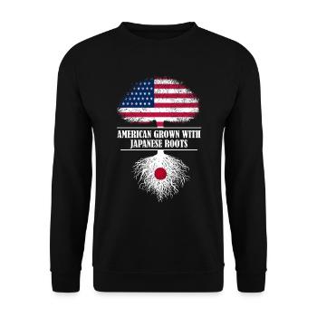 American grown with japanese roots americans - Unisex Pullover - Schwarz - Vorne - Alina (178cm) & Michal (187cm)